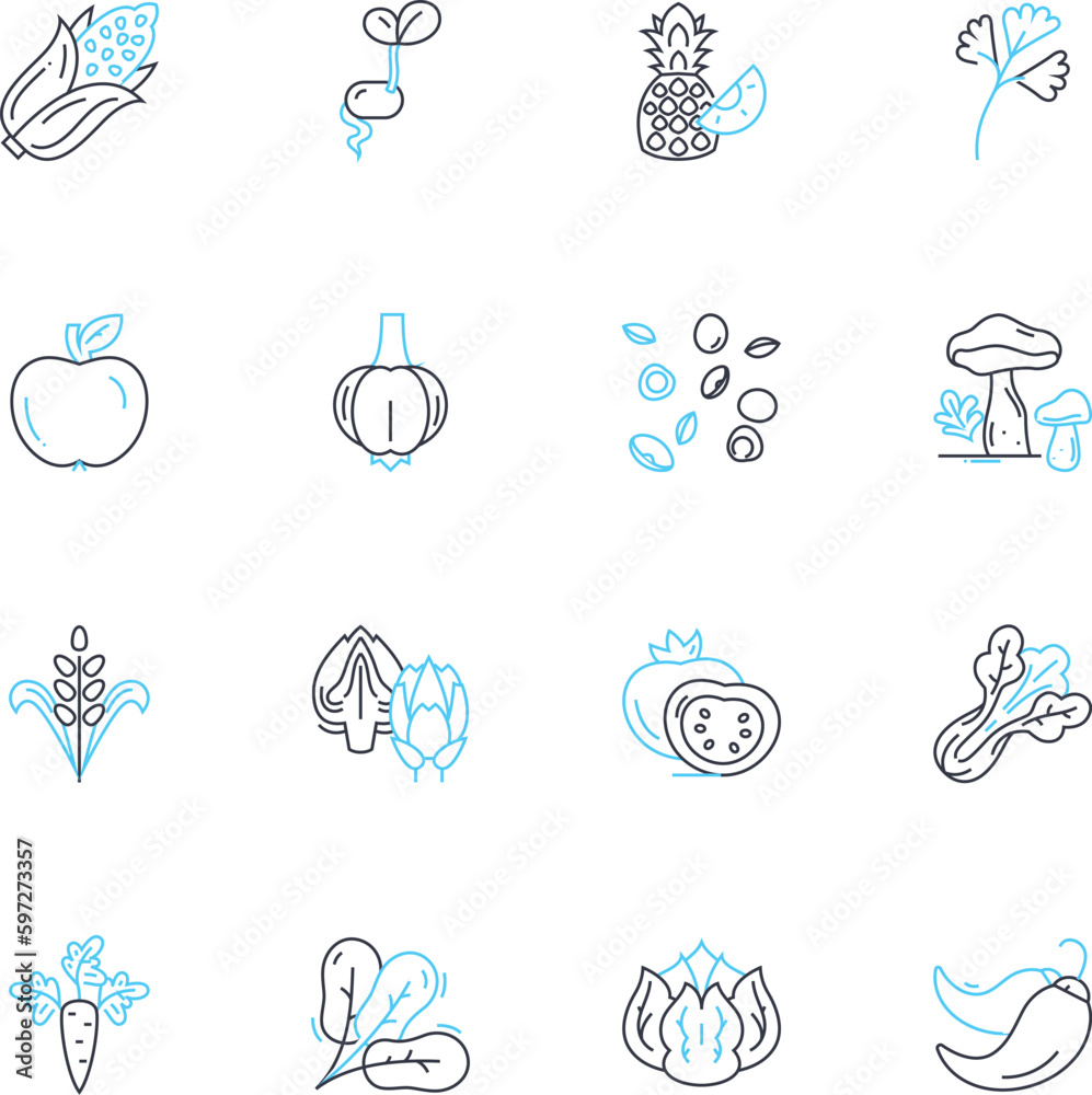 Clean eating linear icons set. Wholefoods, Organic, Plant-based, Unprocessed, Nutritious, Fresh, Hydrating line vector and concept signs. Flavorful,Balanced,Detoxifying outline Generative AI Clean eating linear icons set. Wholefoods, Organic, Plant-based, Unprocessed, Nutritious, Fresh, Hydrating line vector and concept signs. Flavorful,Balanced,Detoxifying outline Generative AI