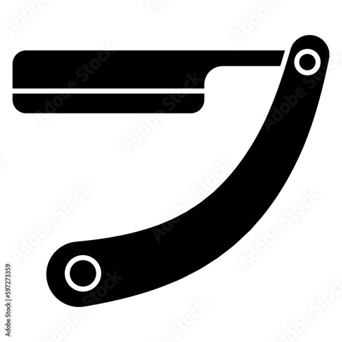 An icon design of straight razor 