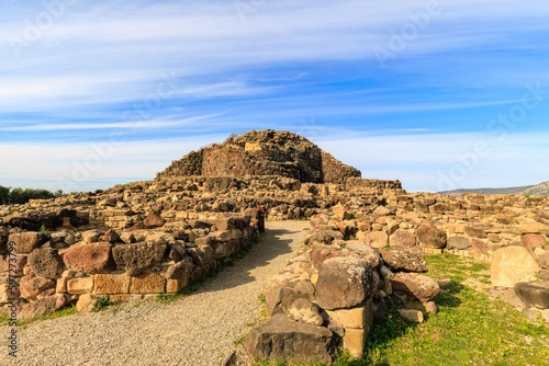 Su Nuraxi is a nuragic archaeological site in Barumini, Sardinia, Italy photo