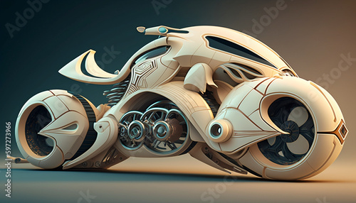 High speed bike, futuristic bike.Generative AI.