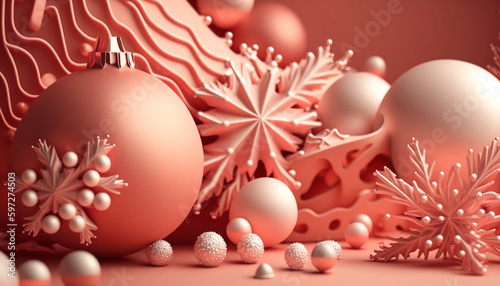 Modern beautiful Christmas background.Generative AI.