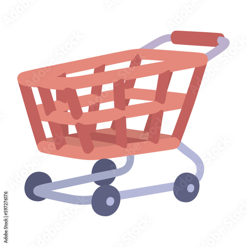 Isolated colored shopping cart icon Vector