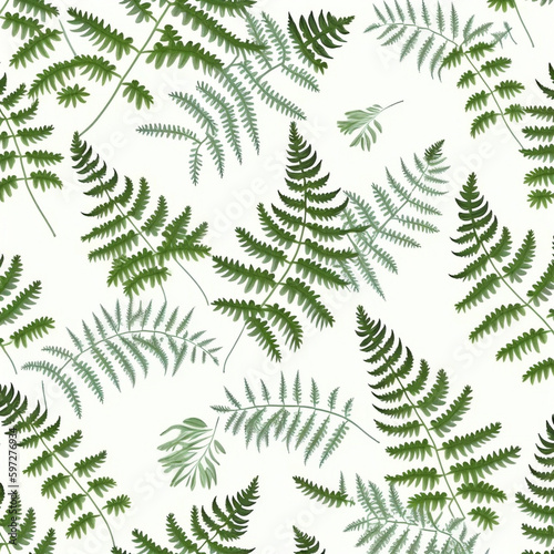 Seamless background texture with leaves, Generative AI