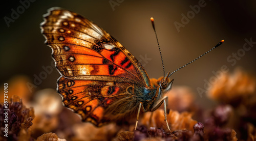 Vibrant Butterfly Perched on a Flower. © mxi.design
