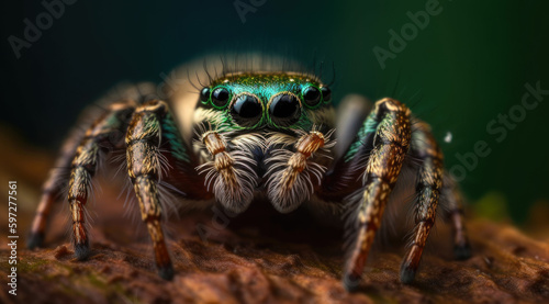 Closeup of delicate spider details in top right corner