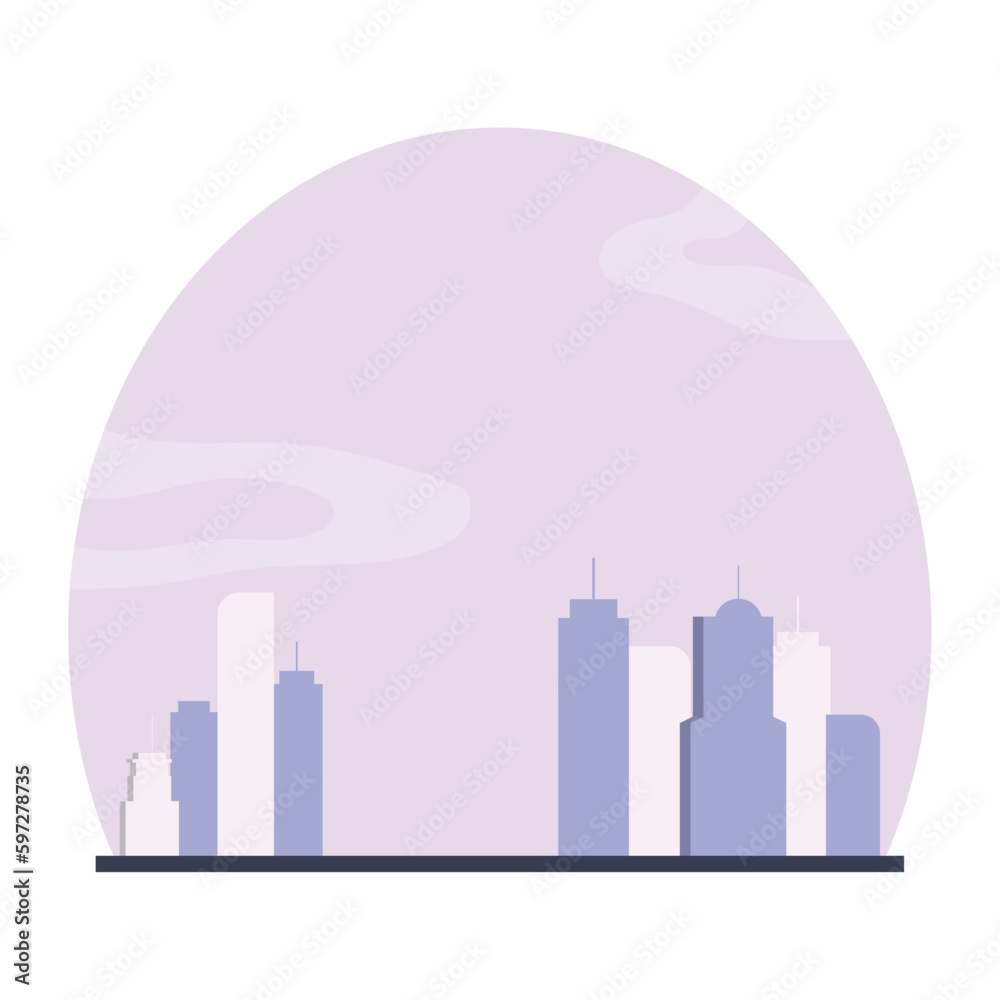 Isolated silhouette of a city view Vector