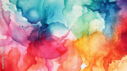 Spring abstract watercolor background. Image Generative AI.