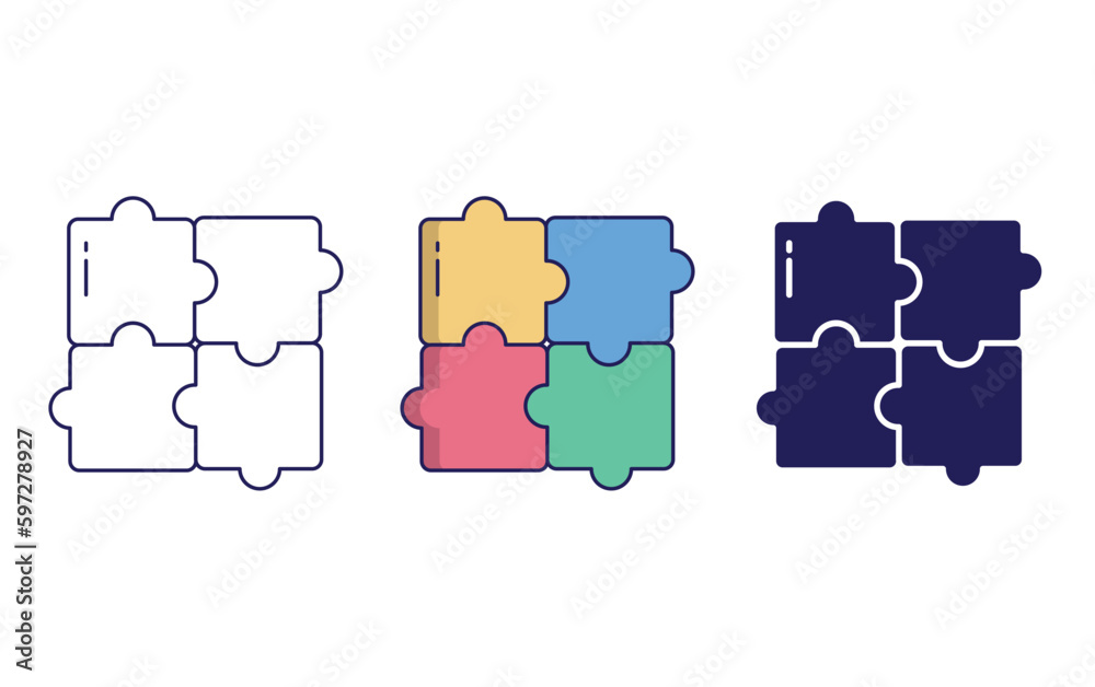Fototapeta premium Jigsaw Puzzel vector icon