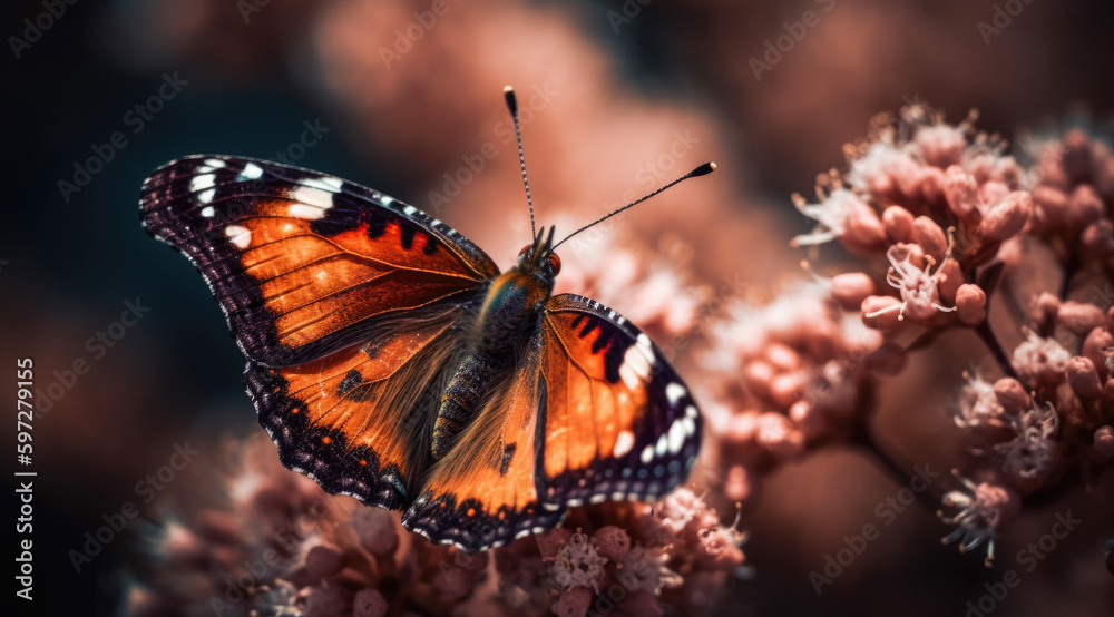 Obraz premium Title: Close-up of vibrant orange butterfly in image file