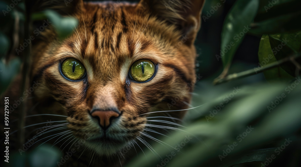 Closeup of Feline's Sharp Golden Eyes Image. Closeup of Feline's Sharp Golden Eyes Image.