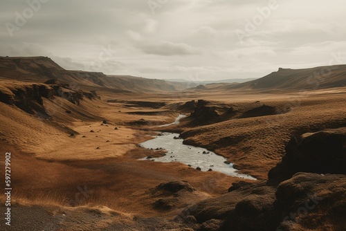 Landscape of Iceland. Generative AI
