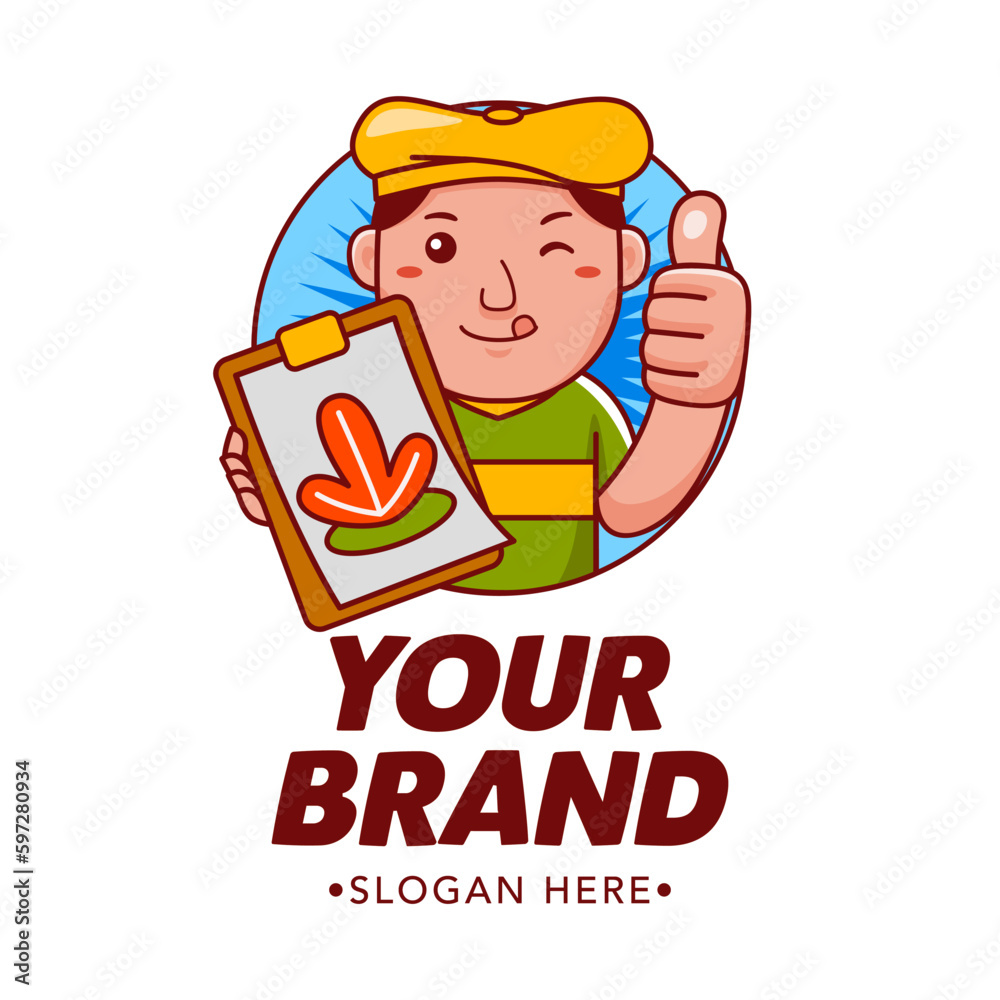 Artist Cartoon Character Logo Vector Template Artist Cartoon Character Logo Vector Template