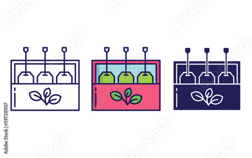 tea bag box vector icon