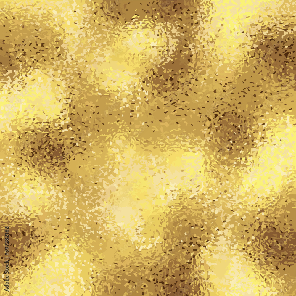 Gold foil leaf texture, background vector illustration.