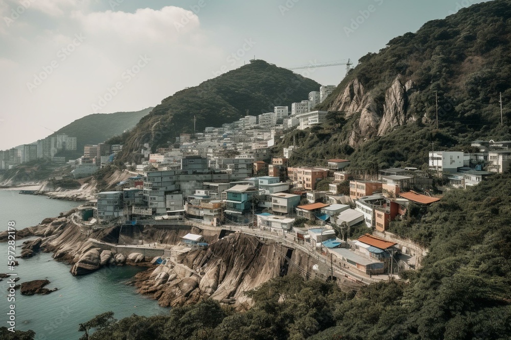 Scenery of Busan. Generative AI