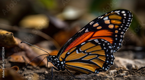 The intricate details of a monarch butterfly's wings are in a top right image. © mxi.design