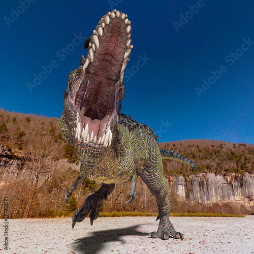 monster dinosaur is angy on the ice age © DM7