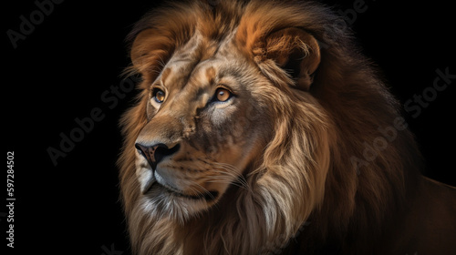 Portrait of a lion  Generative Ai
