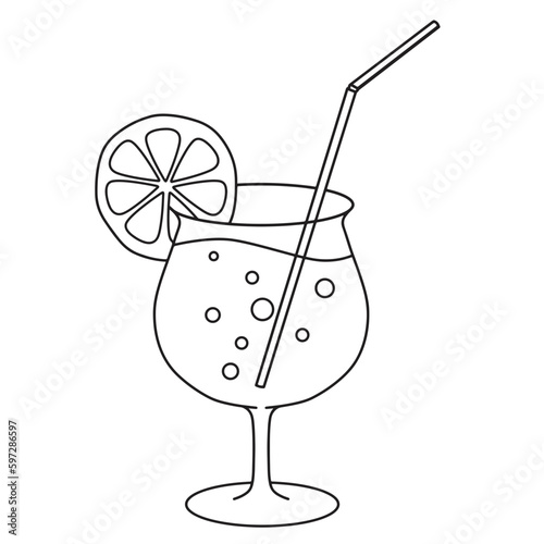 cocktail with ice and lime