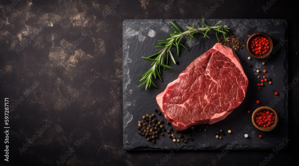 A Steak on a Slate Background.