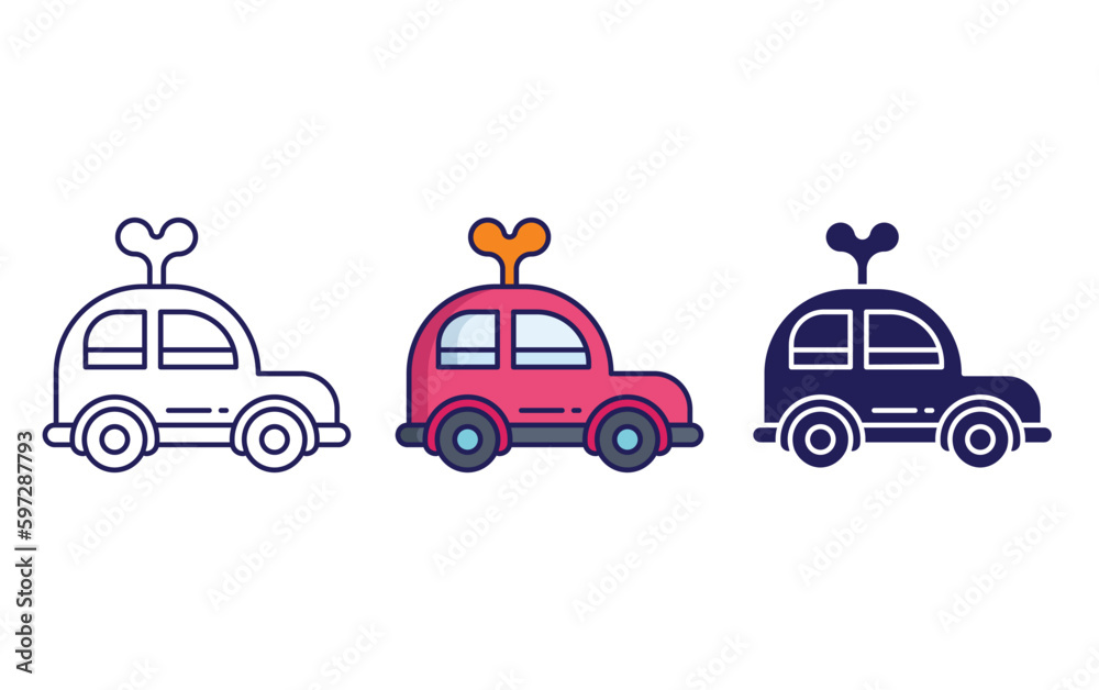 Fototapeta premium car toys vector icon