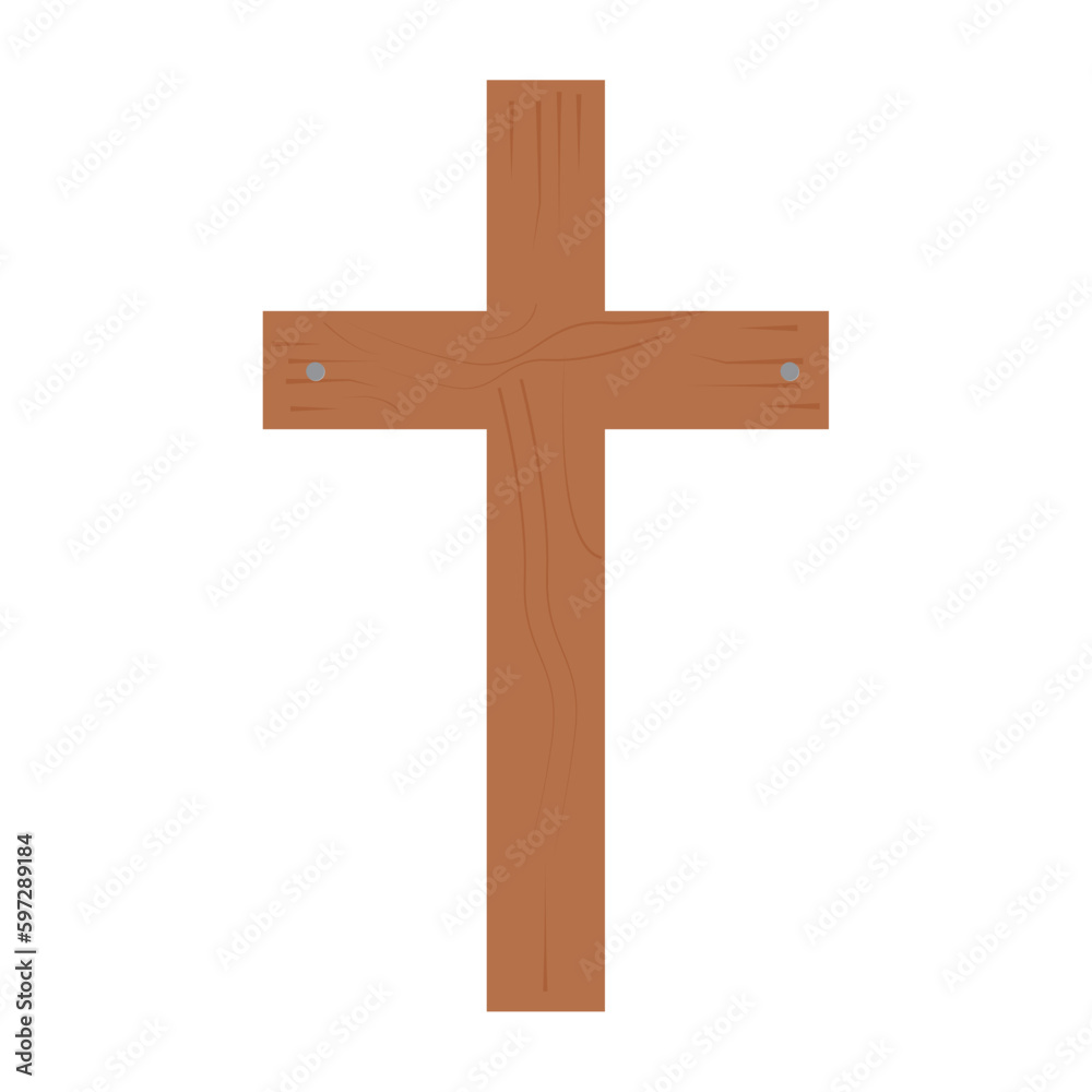 Isolated catholic church cross symbol Vector