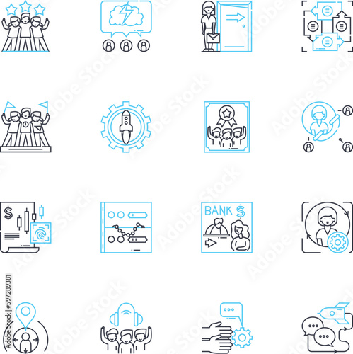Institution linear icons set. Academia, Establishment, Organization, University, School, College, Academy line vector and concept signs. Institution,Learning,Education outline illustrations