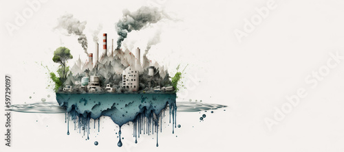 pollution of the planet and atmosphere with harmful emissions. Generated AI