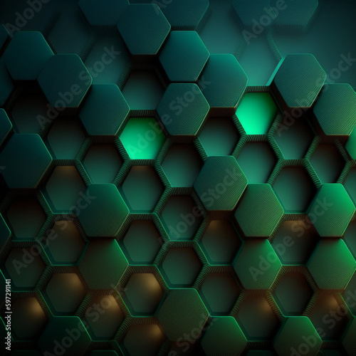 Abstract background with hexagonal texture. Generative AI