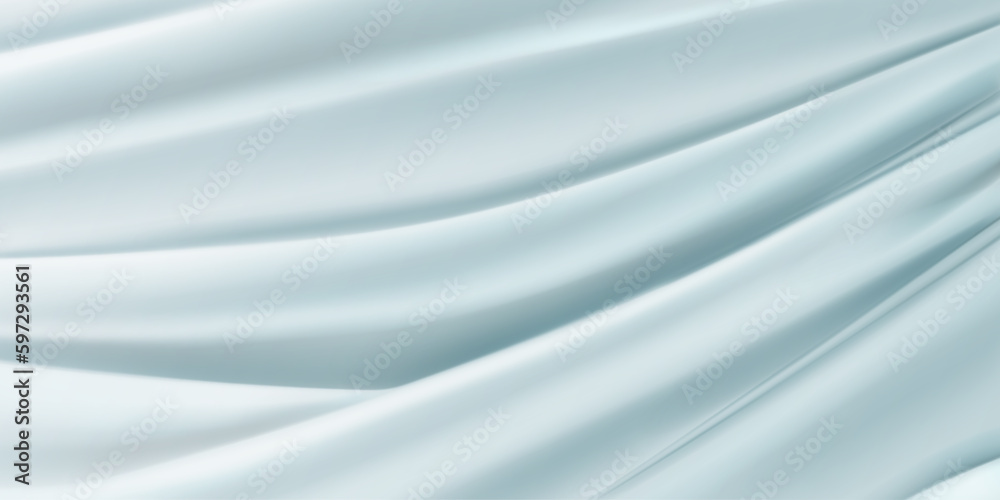 Fototapeta premium Background of light blue fabric with several folds