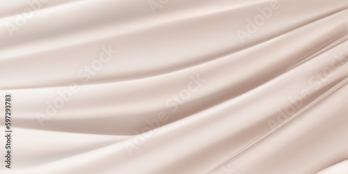 Background of beige fabric with several folds