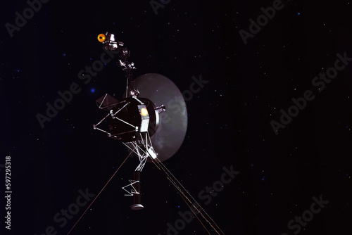 Fototapeta Naklejka Na Ścianę i Meble -  A space probe in deep space. Elements of this image furnished NASA.