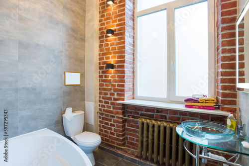 Bathroom at home in loft style