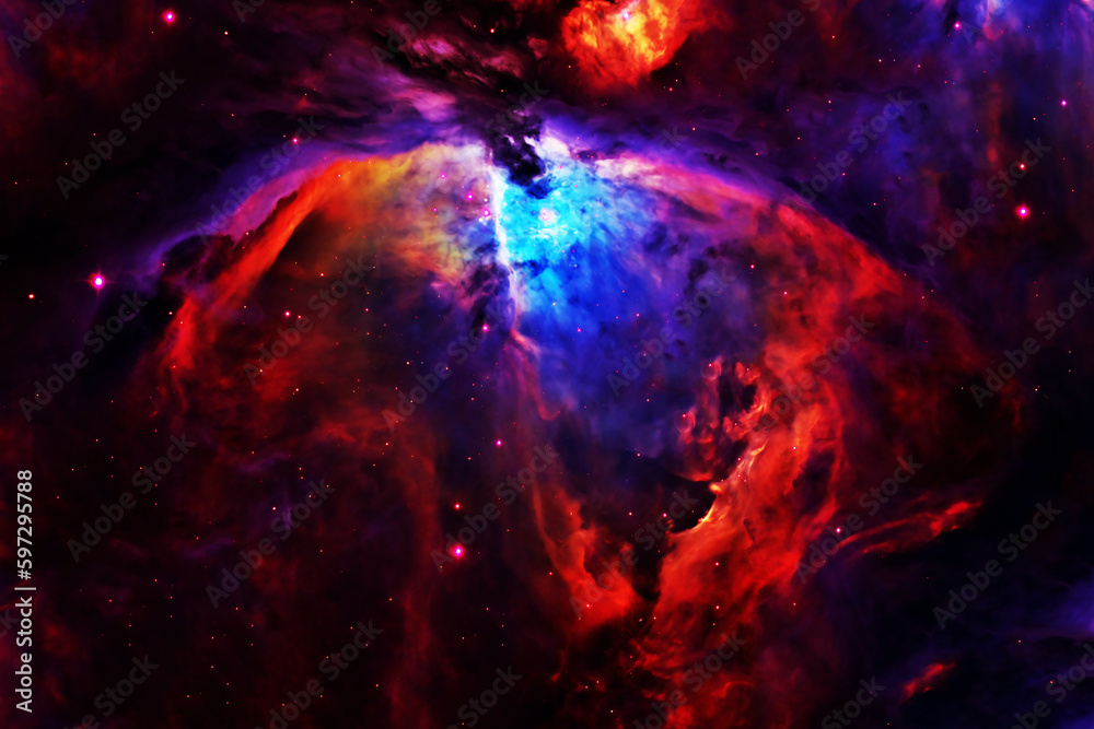 The red cosmic nebula. Elements of this image furnished NASA.