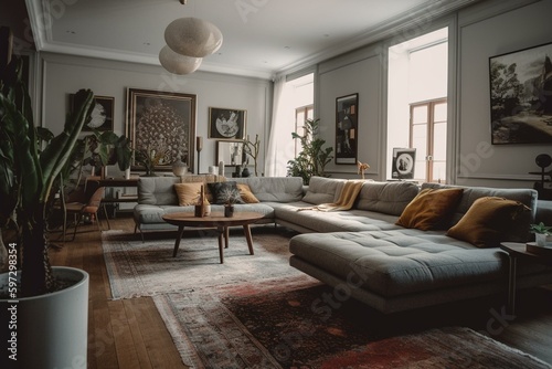 Living room. Generative AI
