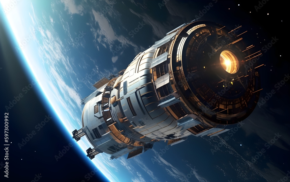 custom made wallpaper toronto digitalspaceship in earthern orbit