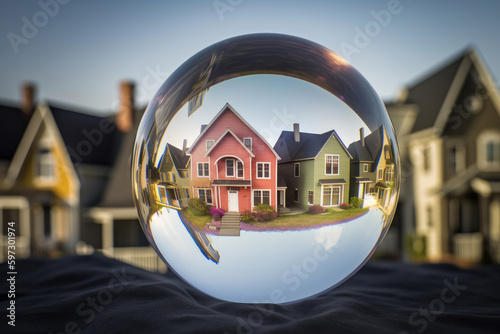 Housing bubble concept. property market crisis. Generative ai