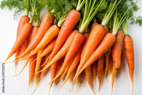 Carrots on White Background, Great Quality, Bottom Left Shot.