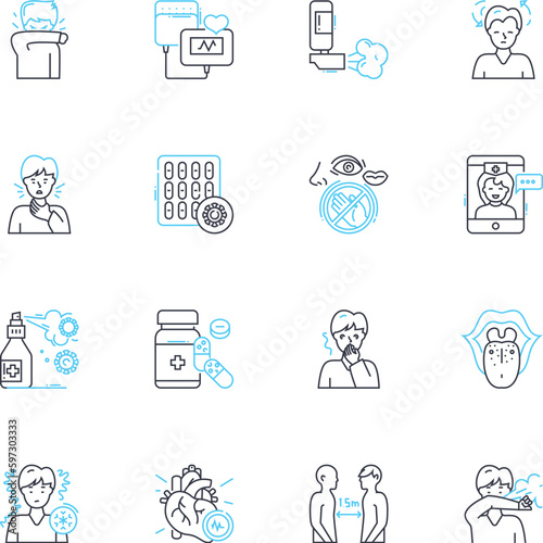 Security software linear icons set. Protection, Cybersecurity, Encryption, Firewall, Antivirus, Antimalware, Privacy line vector and concept signs. Authentication,Intrusion,Prevention outline