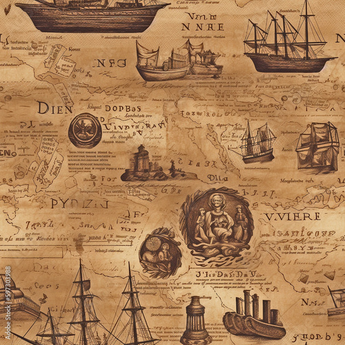 MOZANI STUDIO - REPEATING SEAMLESS TEXTURE Obsessed with Paper Exotic Trade Route Maps