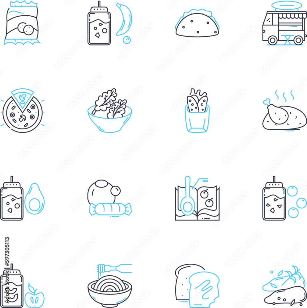 Pastry shop linear icons set. Bakery, Croissant, Cupcake, Muffin, Sc, Donut, Eclair line vector and concept signs. Pie,Tart,Danish outline illustrations Pastry shop linear icons set. Bakery, Croissant, Cupcake, Muffin, Sc, Donut, Eclair line vector and concept signs. Pie,Tart,Danish outline illustrations