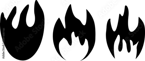 Silhouette: Set Feuer Vektoren