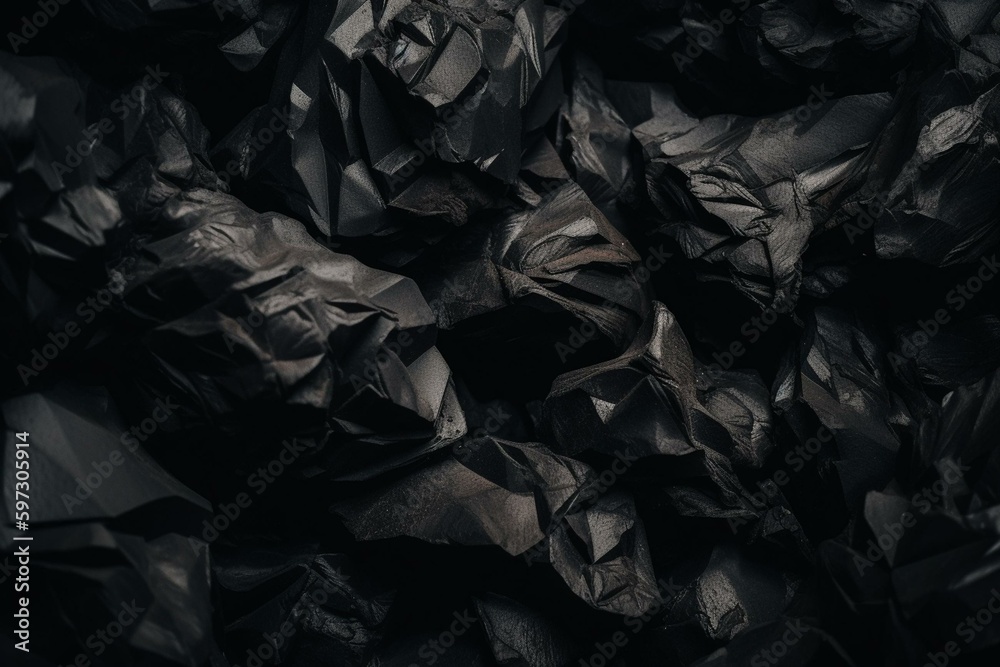 Abstract black stone wallpaper with luxurious dark grey texture. Generative AI