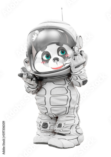 teddy bear astronaut cartoon is thinking about love