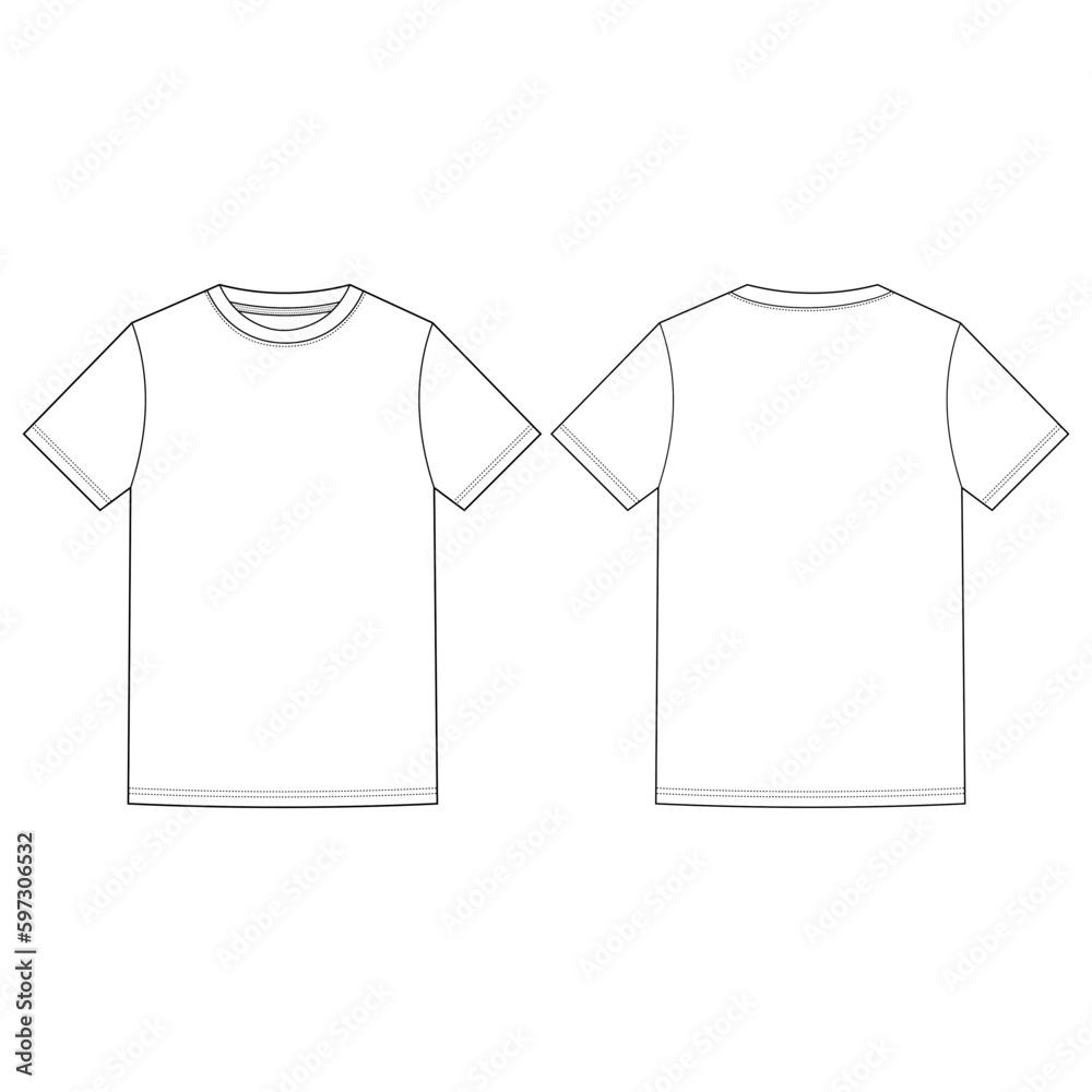 Blank White T-shirt Design Vector Transparent Template, White ...