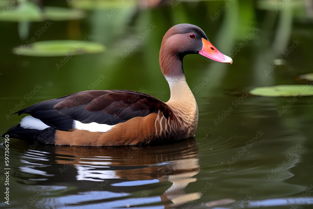Black-bellied Whistling-Duck (North and South America) - A large, colorful duck with a distinctive whistling call (Generative AI) Black-bellied Whistling-Duck (North and South America) - A large, colorful duck with a distinctive whistling call (Generative AI)