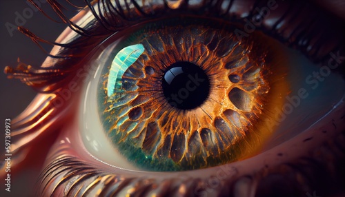 Mesmerizing Extreme Close-Up of Eye  Captivating Reflections  Soulful Windows  High-Resolution Macro Photography. Generative AI