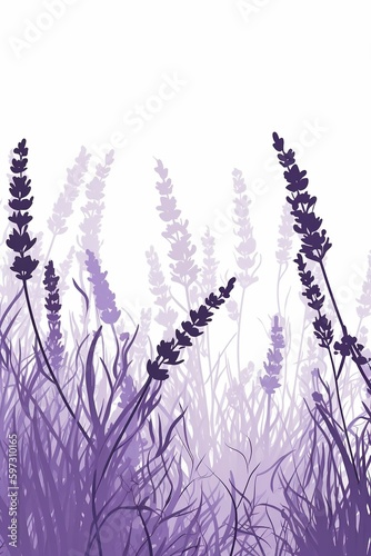 The illustration of lavender, AI contents by Midjourney