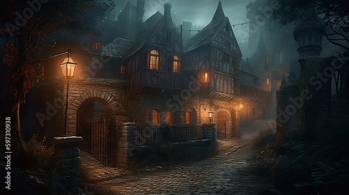  old castle in the night