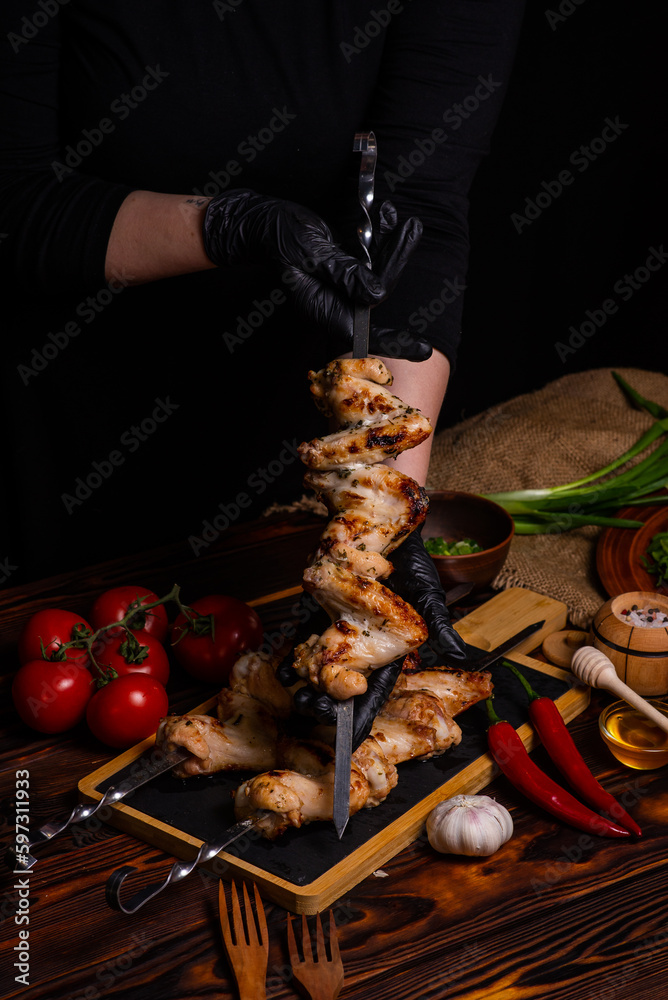 shish kebab on the grill shish kebab on the grill